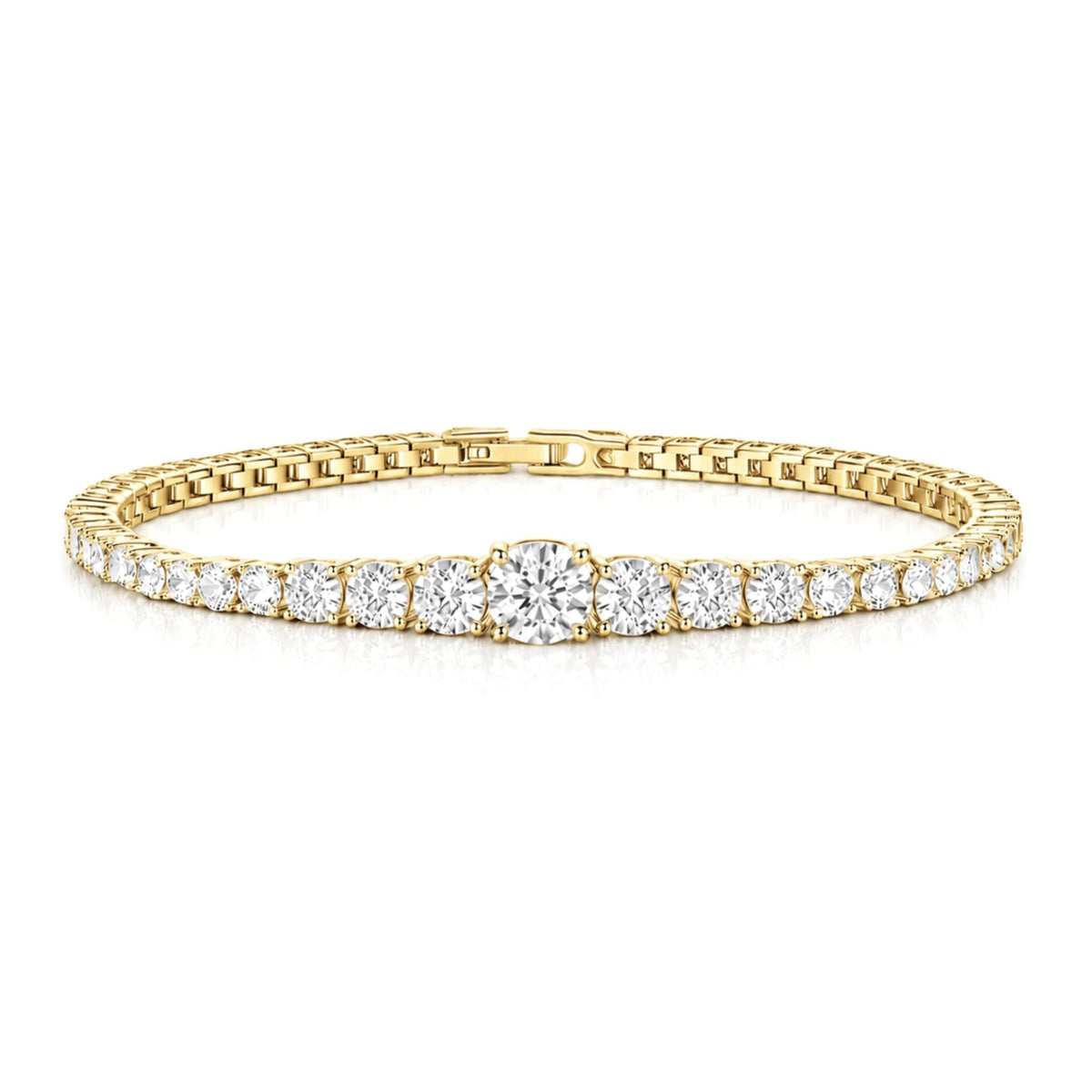 THE GRADUATED TENNIS BRACELET - GOLD - BLINGZ